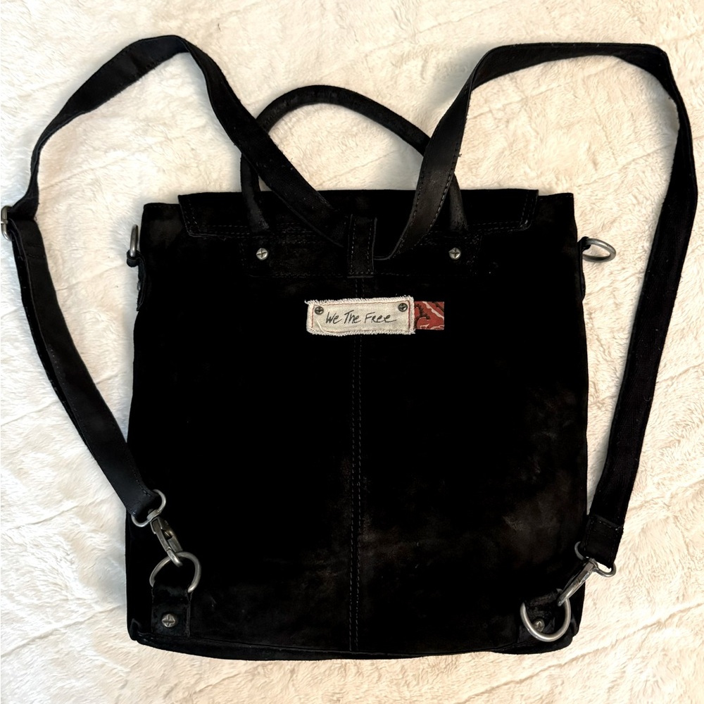 We The Free black suede backpack /convertible bag